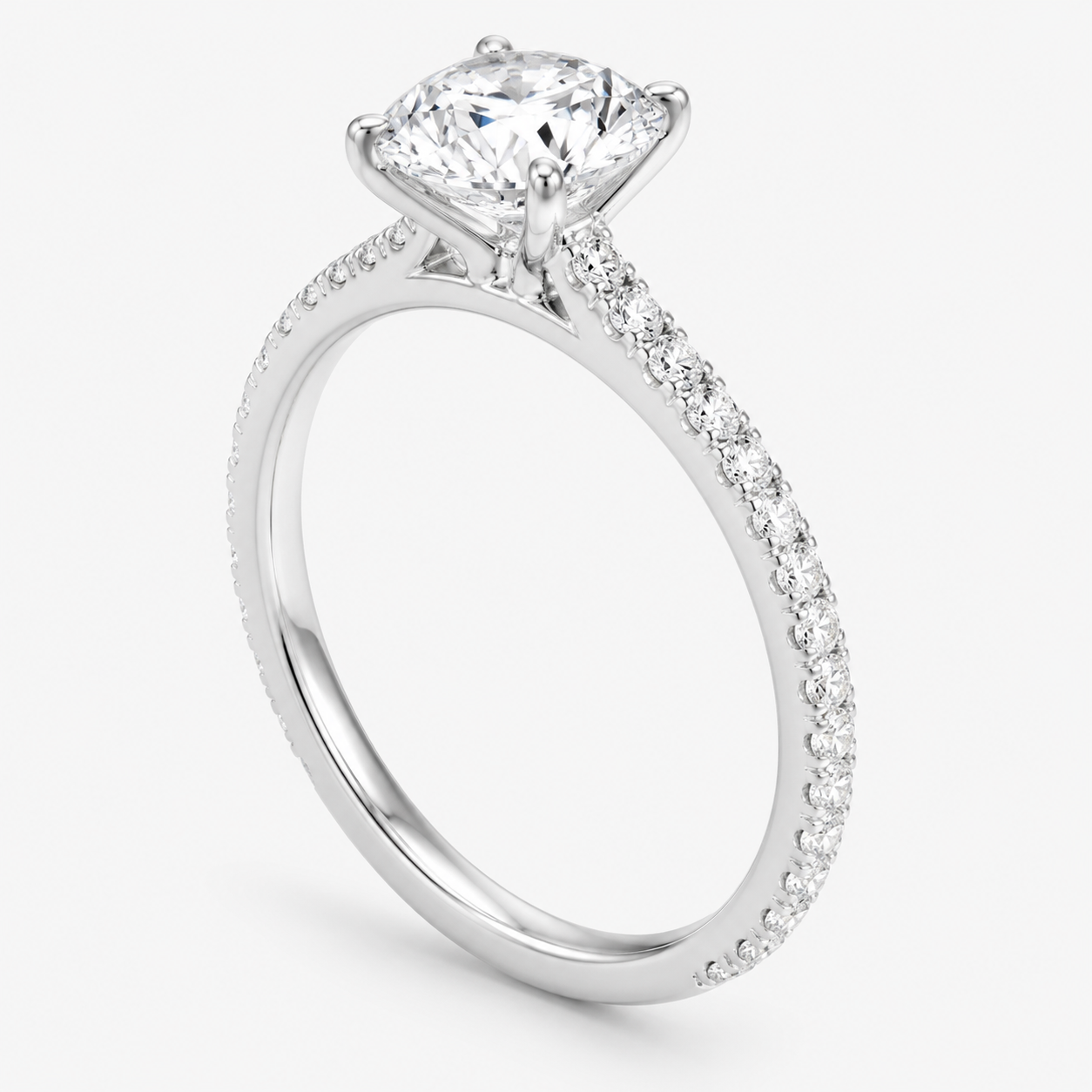 ÉCLAT (Rund natürlicher Diamant Platin mit Pave)