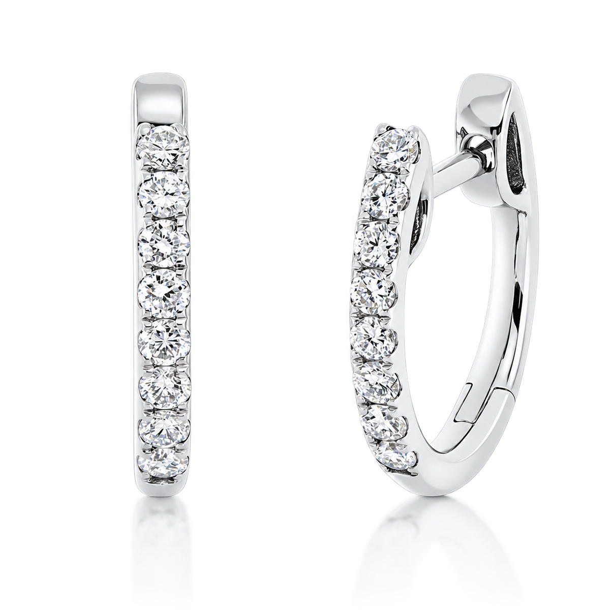 Creolen ORBE in Weißgold – Produktansicht | NÓIR Diamonds