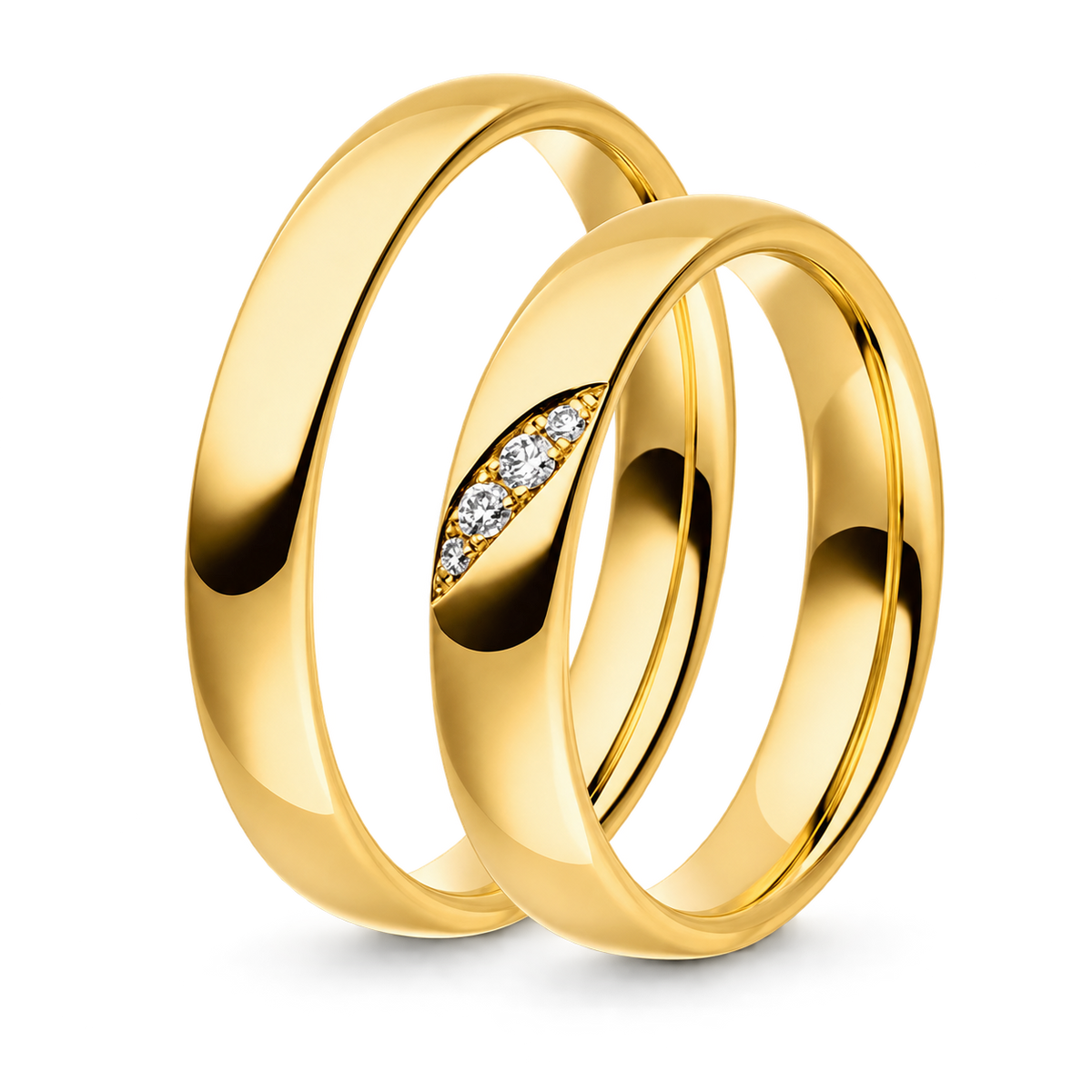 Manufaktur Trauringe Gelbgold I Satri & Ruberia – Produktansicht | NÓIR Diamonds