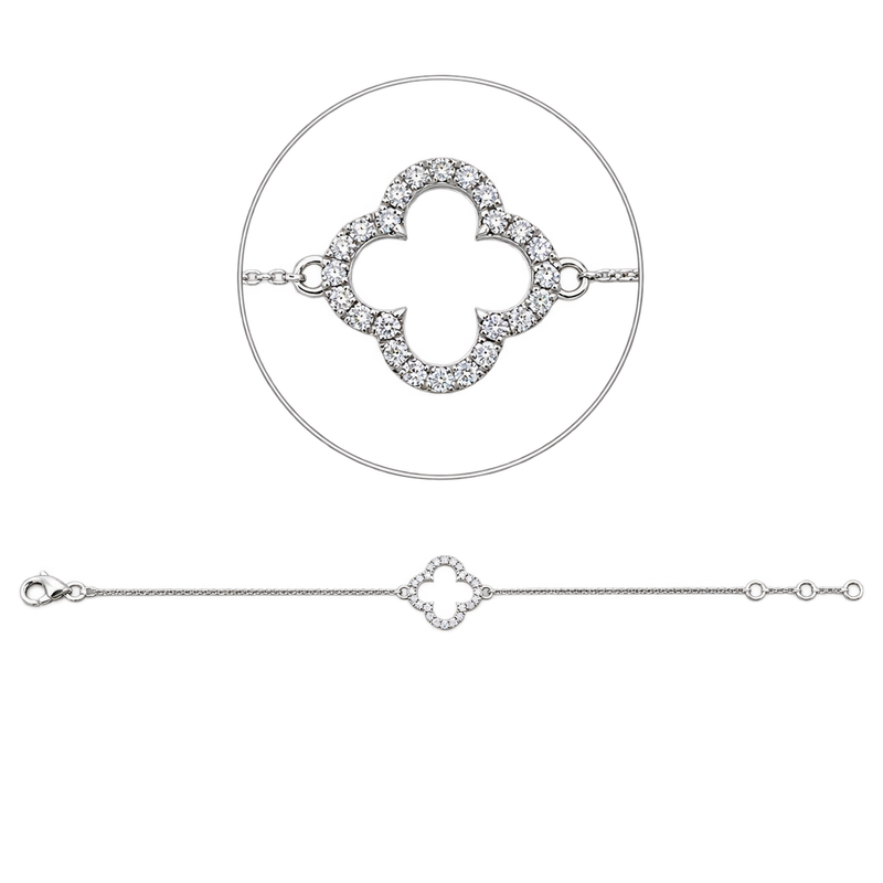 Diamantarmband Armband TRÈFLE in Weißgold – Produktansicht | NÓIR Diamonds