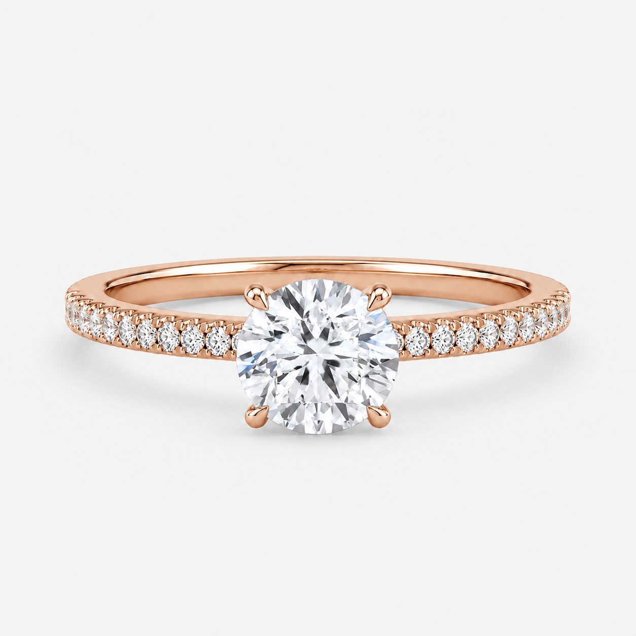 ÉCLAT (Rund Rosegold mit Pave LABGROWN)
