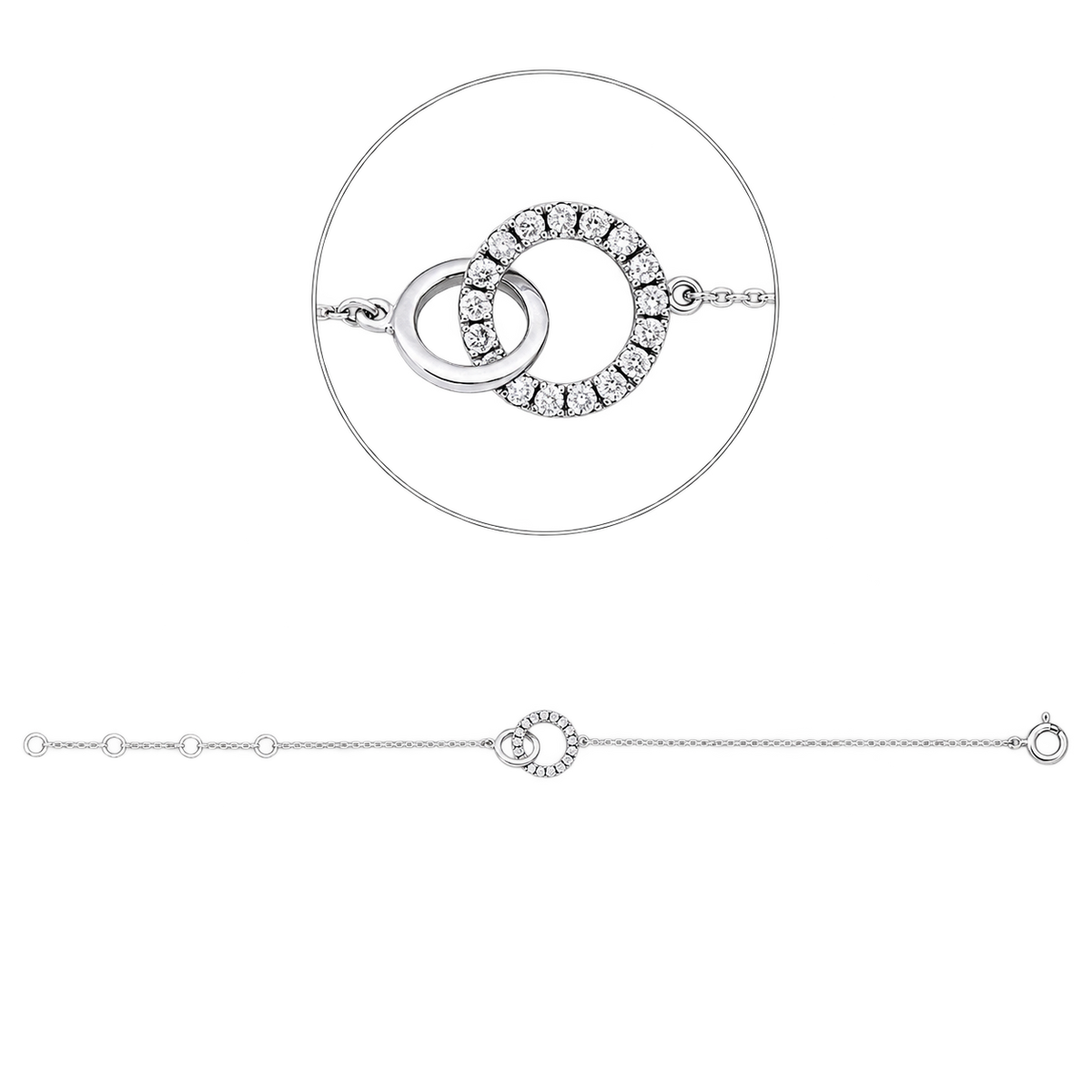 Diamantarmband Armband ANNEAUX in Weißgold – Produktansicht | NÓIR Diamonds