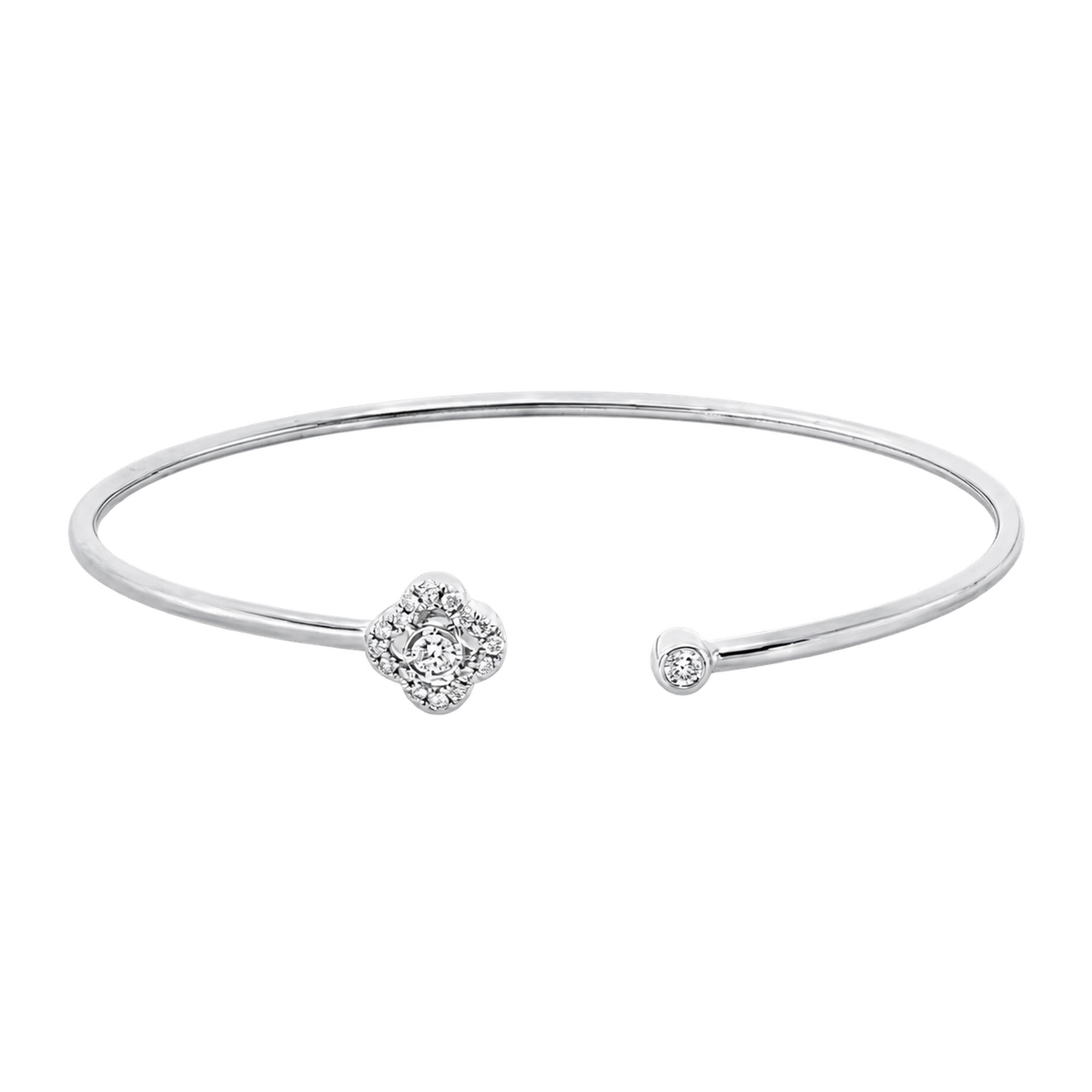 Armreif TRÈFLE in Weißgold – Produktansicht | NÓIR Diamonds