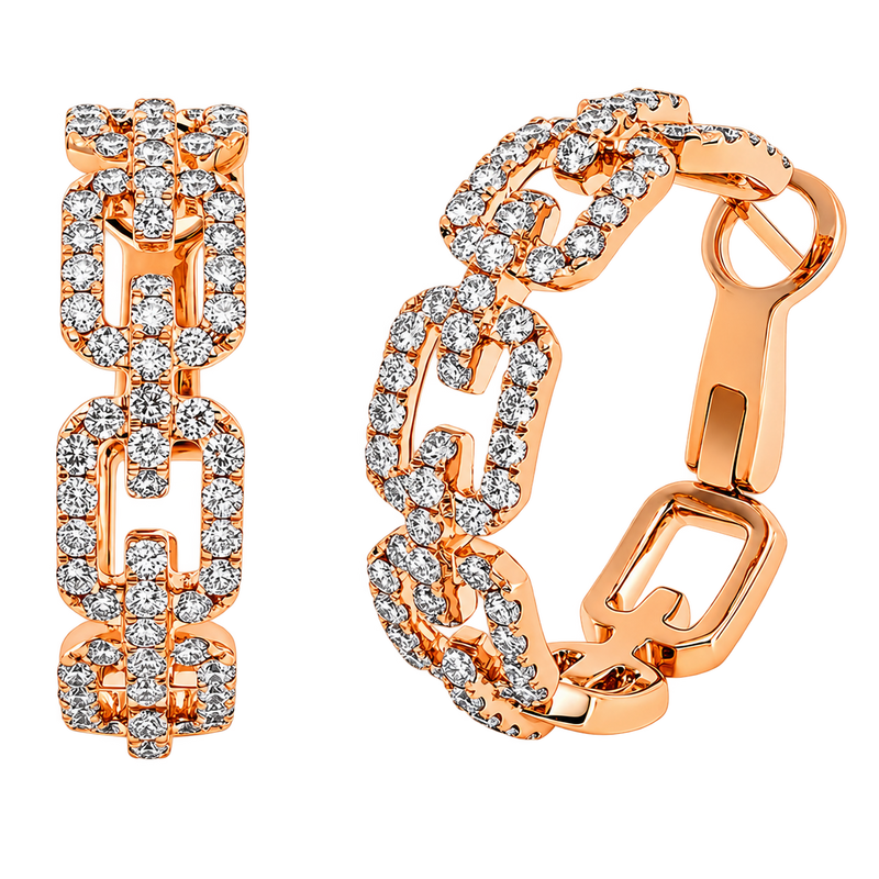 Creolen MAILLON in Roségold – Produktansicht | NÓIR Diamonds
