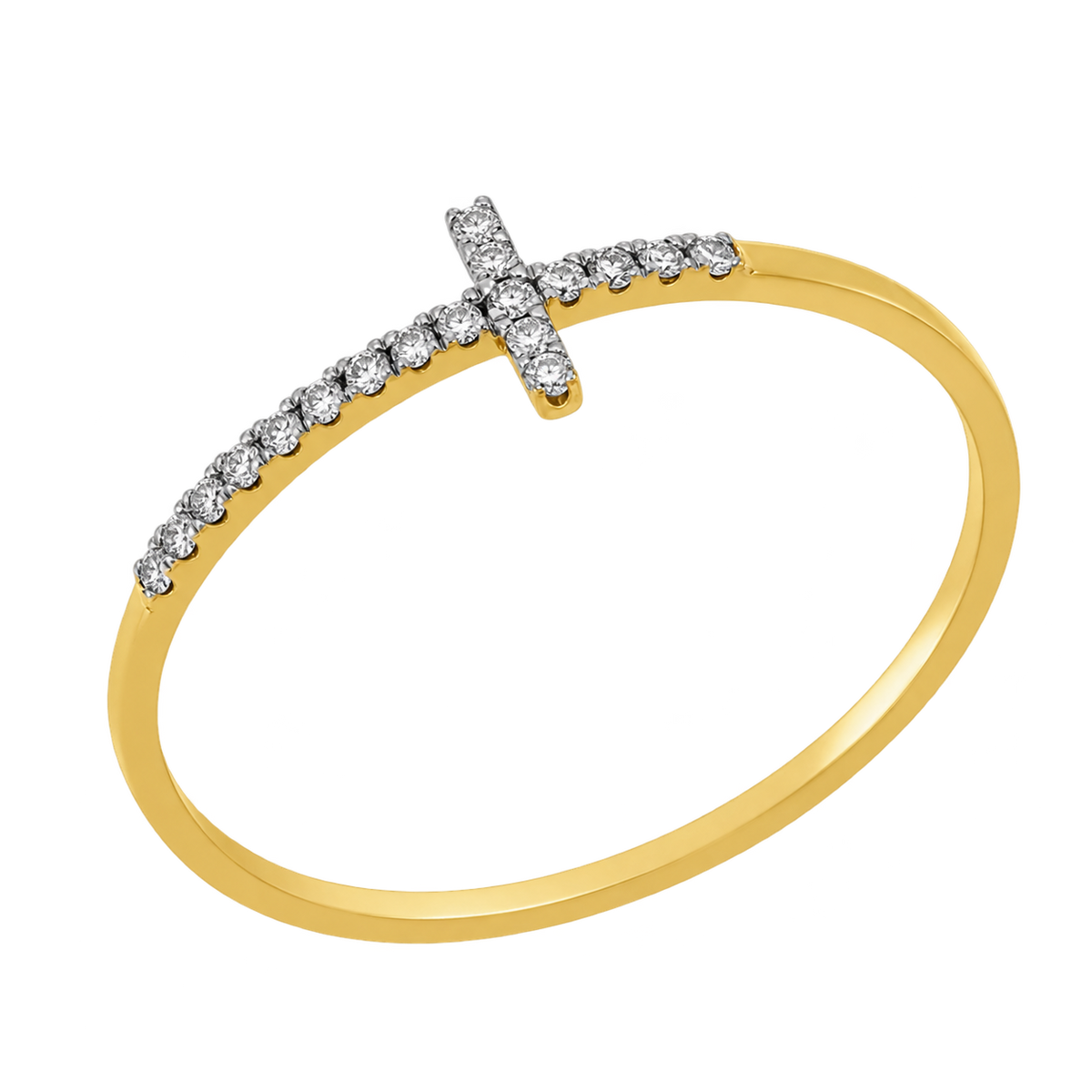 Ring CROIX, Weiß-/Gelbgold – Produktansicht | NÓIR Diamonds