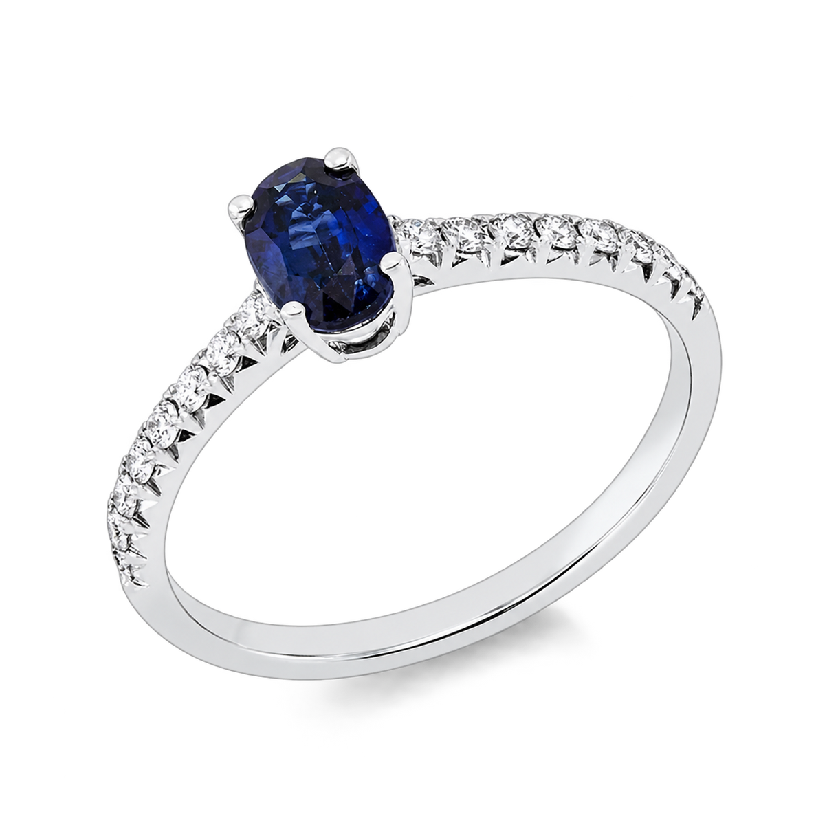 Saphirring Ring ÉCLAT Bleu in Weißgold – Produktansicht | NÓIR Diamonds