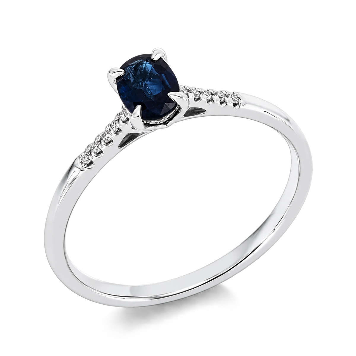 Saphirring Ring ÉCLAT Bleu in Weißgold – Produktansicht | NÓIR Diamonds