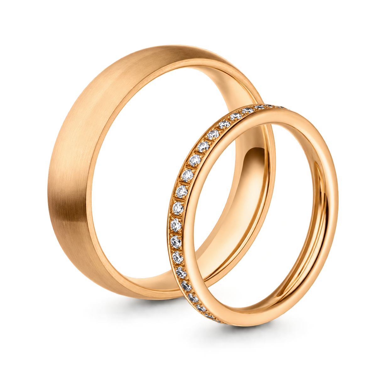 Manufaktur Trauringe Apricotgold I Arezzo & Monteben – Produktansicht | NÓIR Diamonds