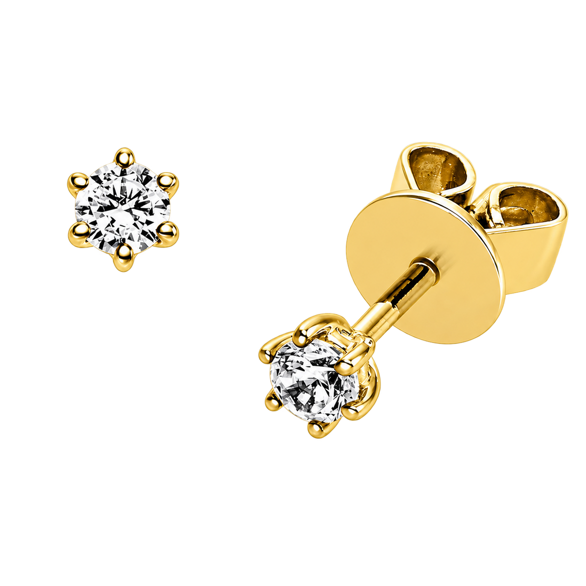 Ohrstecker ÉCLAT in Gelbgold – Produktansicht | NÓIR Diamonds