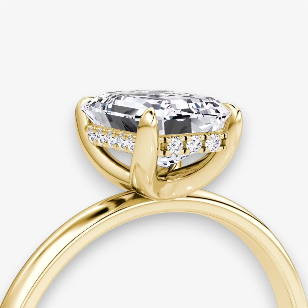 AMOUR (Emerald natürlicher Diamant Gelbgold ohne Pave)