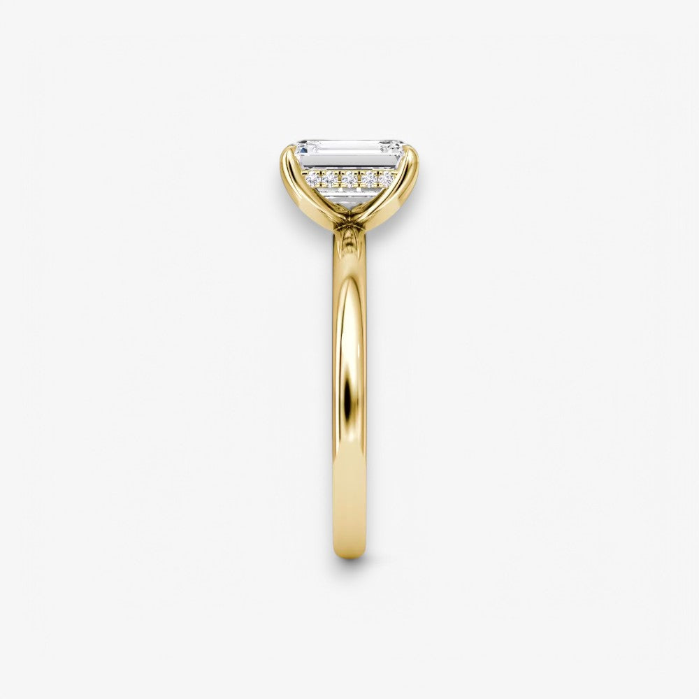 AMOUR (Emerald natürlicher Diamant Gelbgold ohne Pave)