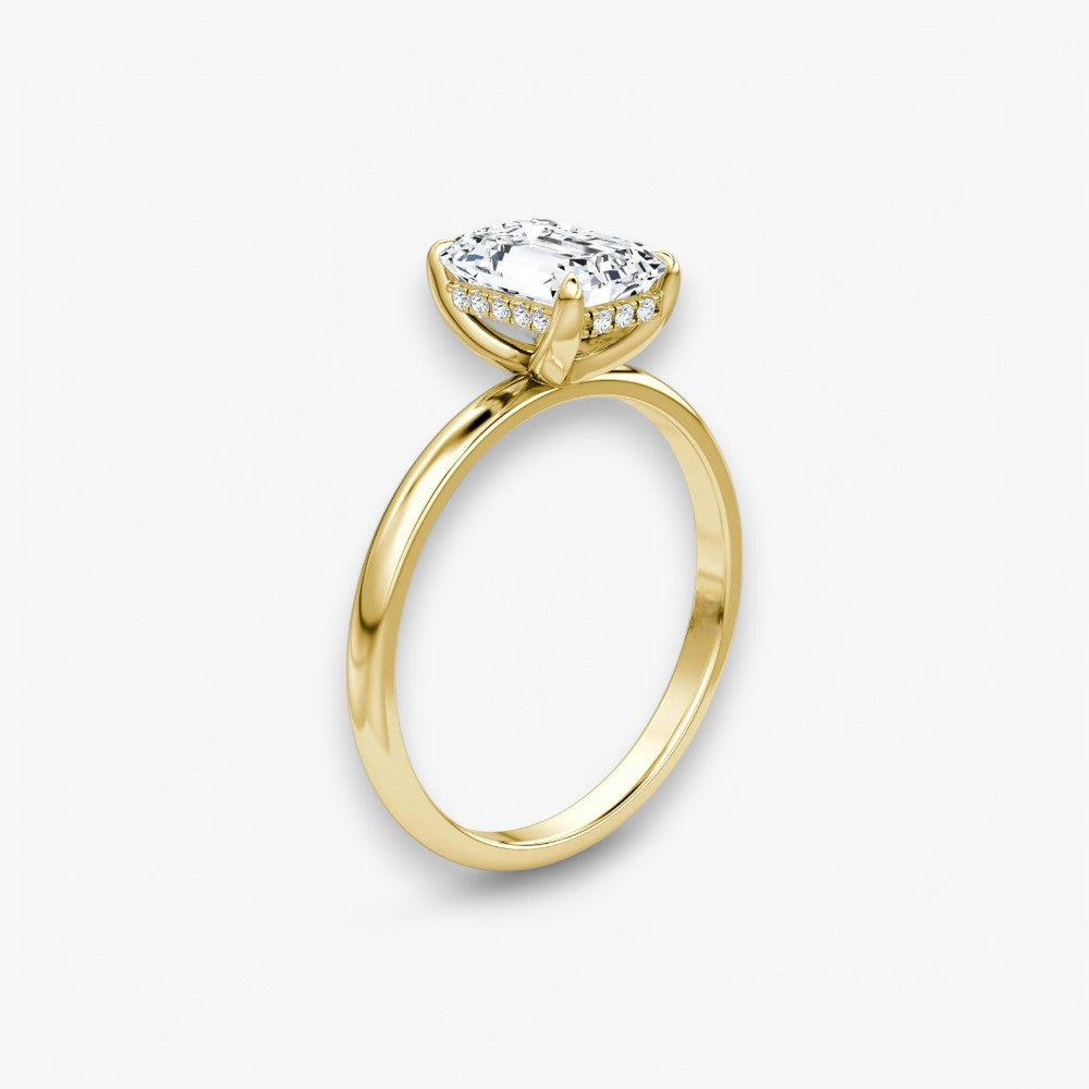 AMOUR (Emerald natürlicher Diamant Gelbgold ohne Pave)