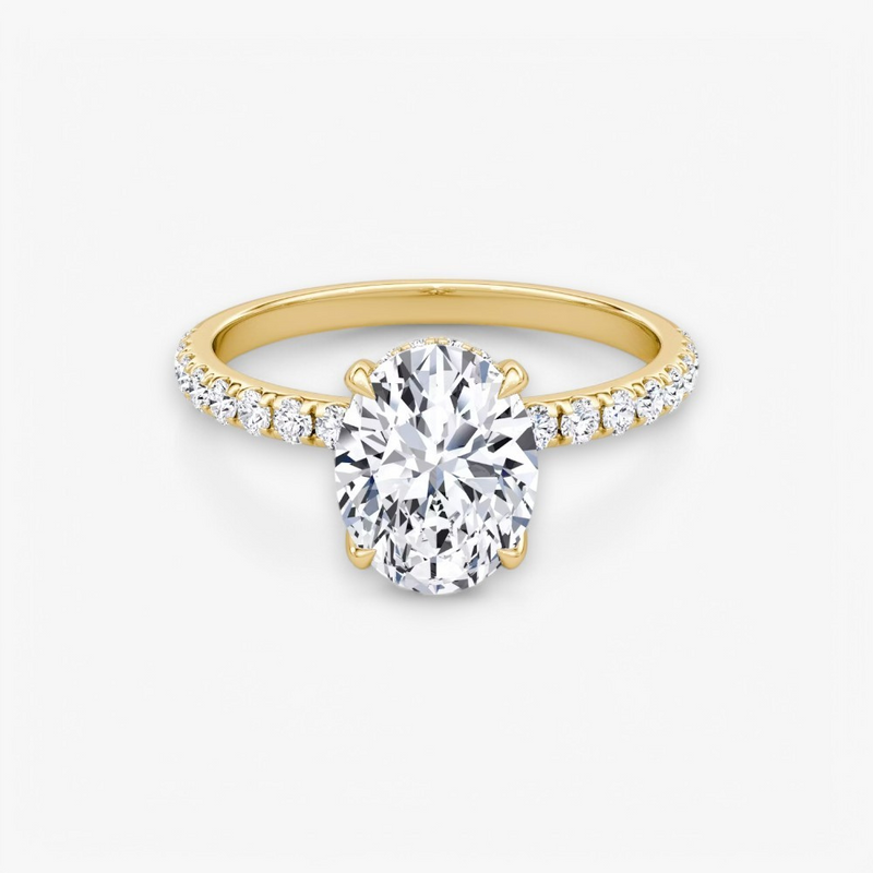 AMOUR (Oval Yellow Gold with Pave LABGROWN)