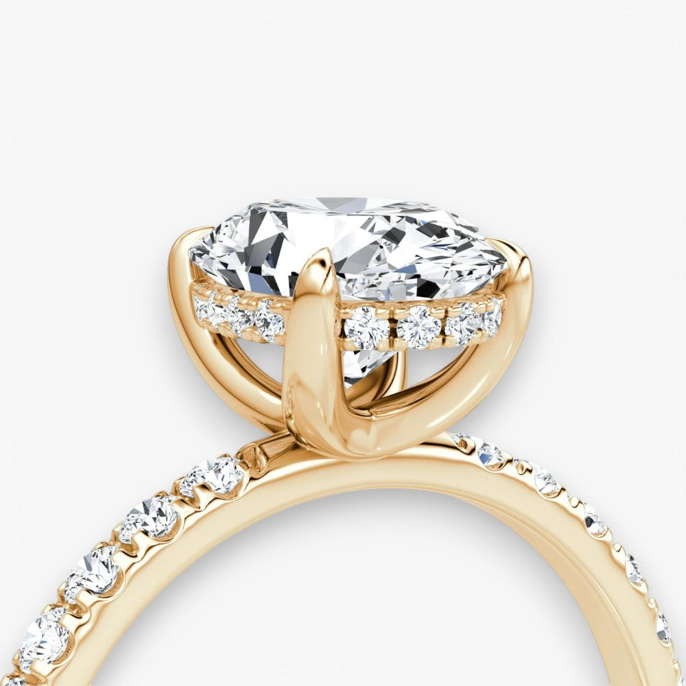 AMOUR (Oval natürlicher Diamant Rosegold mit Pave)