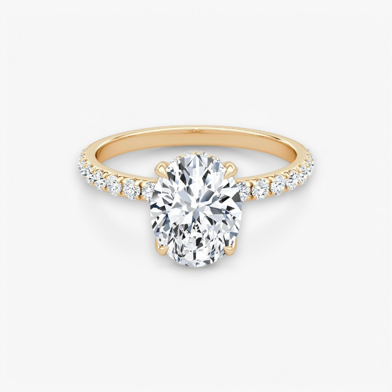 AMOUR (Oval natural diamond rose gold with pave)