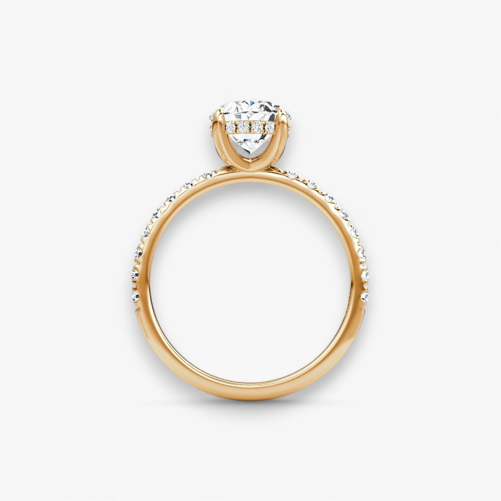 AMOUR (Oval natürlicher Diamant Rosegold mit Pave)