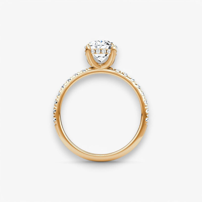 AMOUR (Oval natural diamond rose gold with pave)