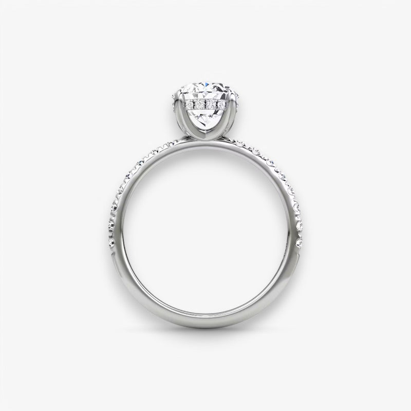 AMOUR (Oval natural diamond platinum with pave)