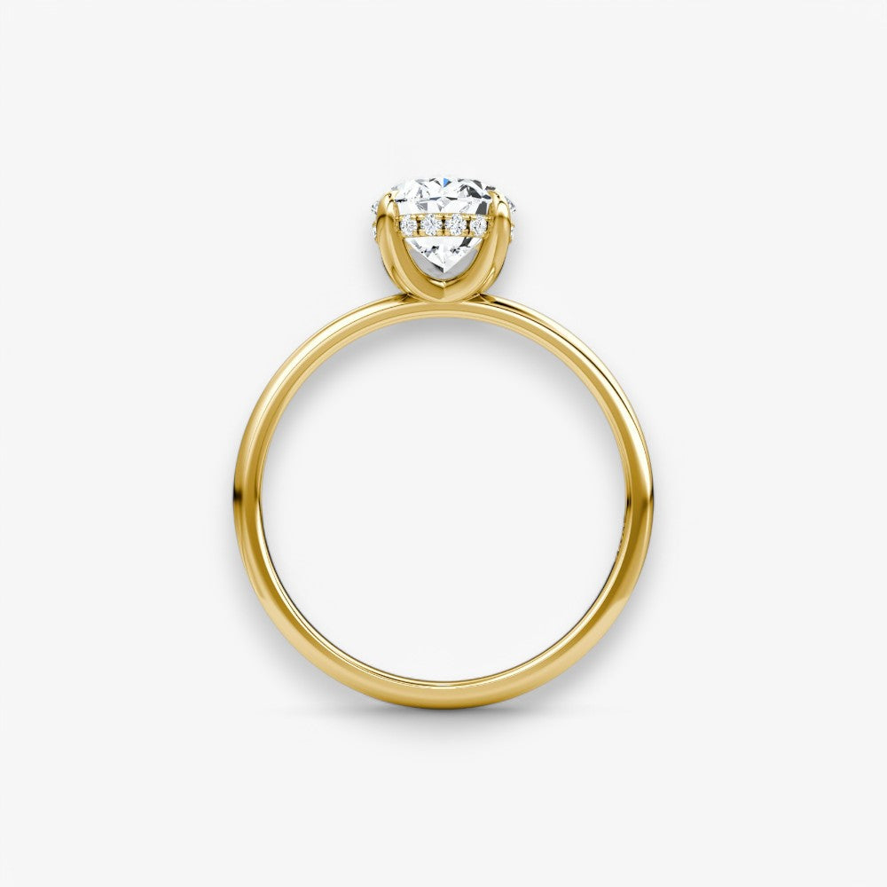 AMOUR (Oval natürlicher Diamant Gelbgold ohne Pave)