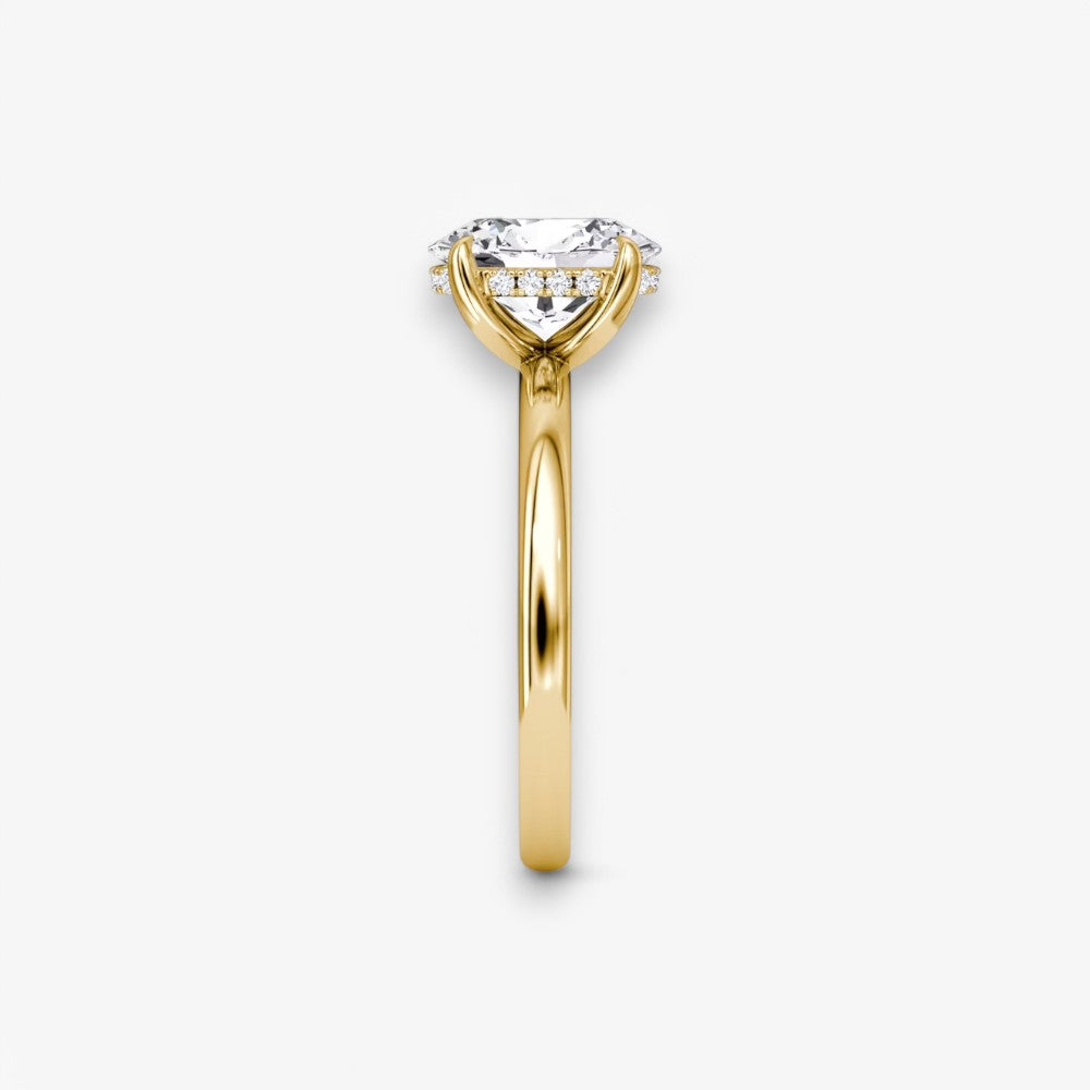 AMOUR (Oval natürlicher Diamant Gelbgold ohne Pave)