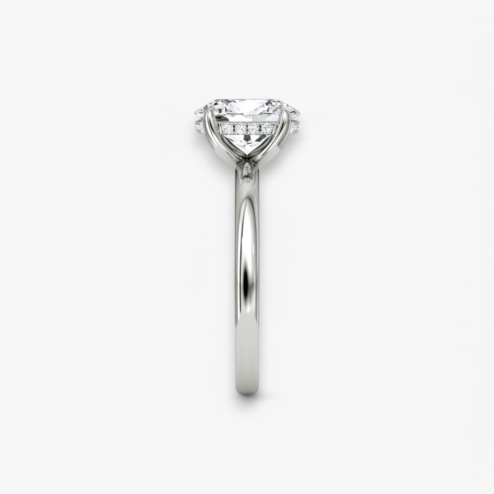 AMOUR (Oval Platin ohne Pave LABGROWN)