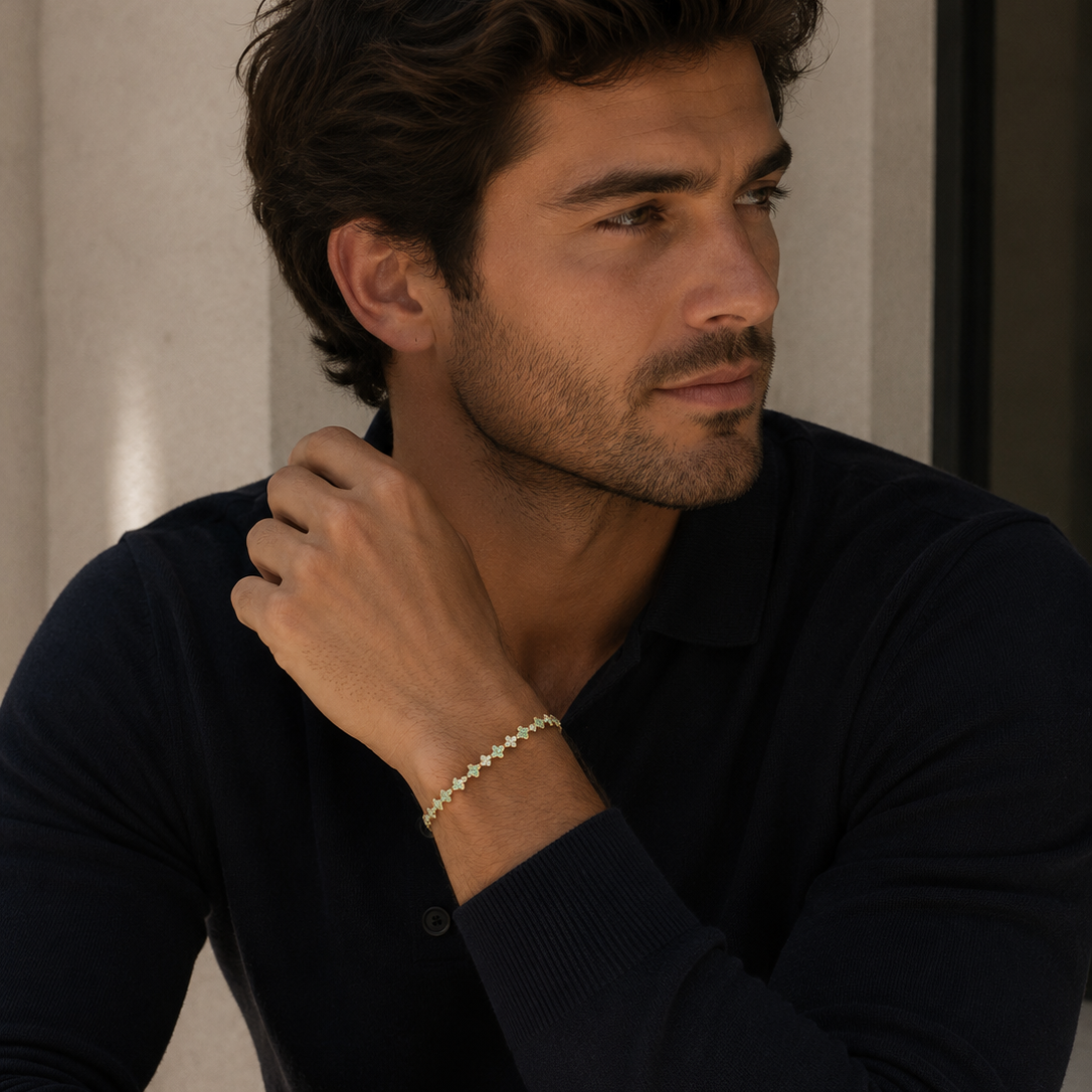 Farbstein Classic Armband 5G682 in Gelbgold – Ansicht des Armbands von NÓIR Diamonds