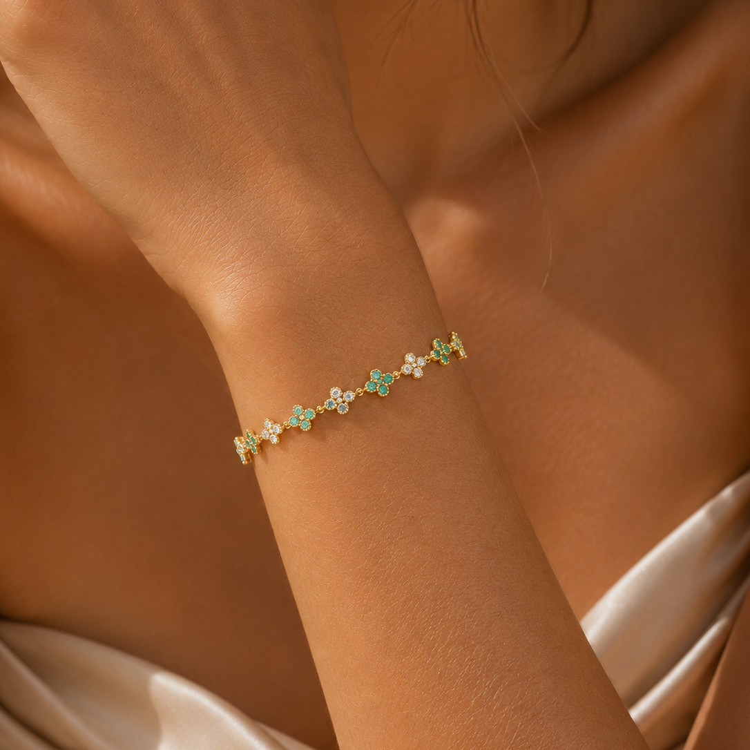 Farbstein Classic Armband 5G682 in Gelbgold – dritte Produktansicht von NÓIR Diamonds
