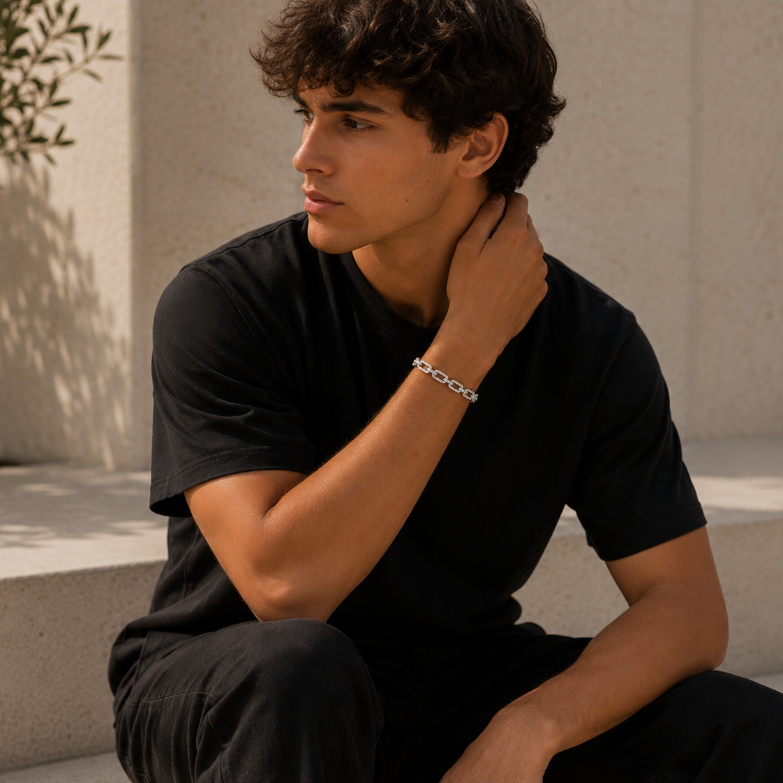 Exklusiv Armband 5E888 in Weißgold – Ansicht des Diamant-Armbands von NÓIR Diamonds