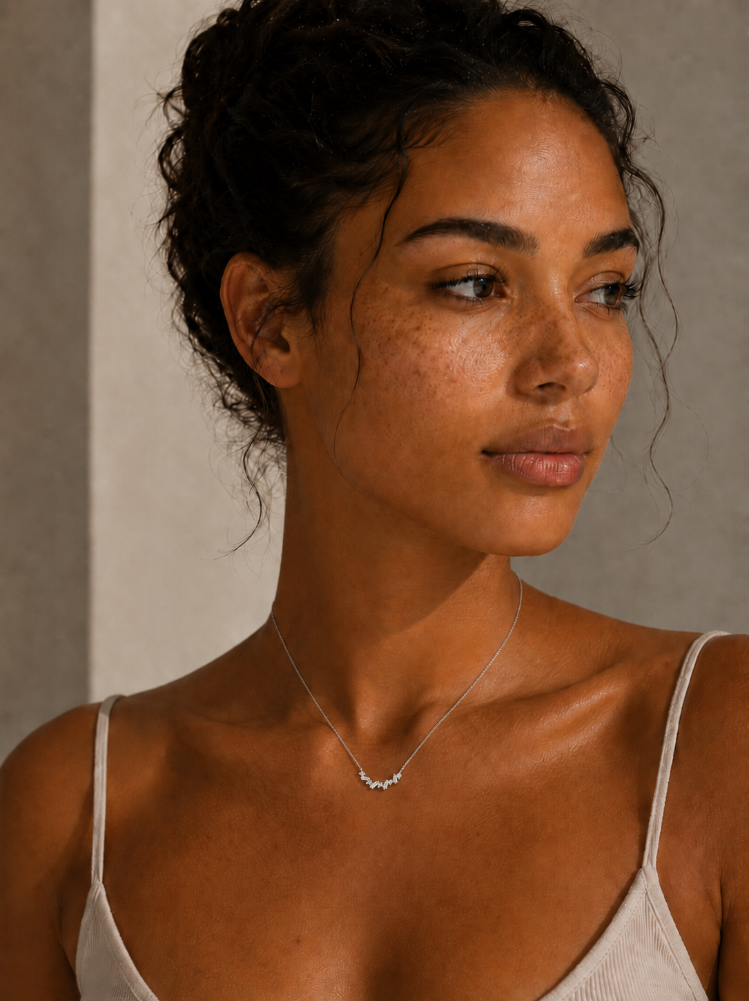 Baguette Collier Weissgold - 4Q739
