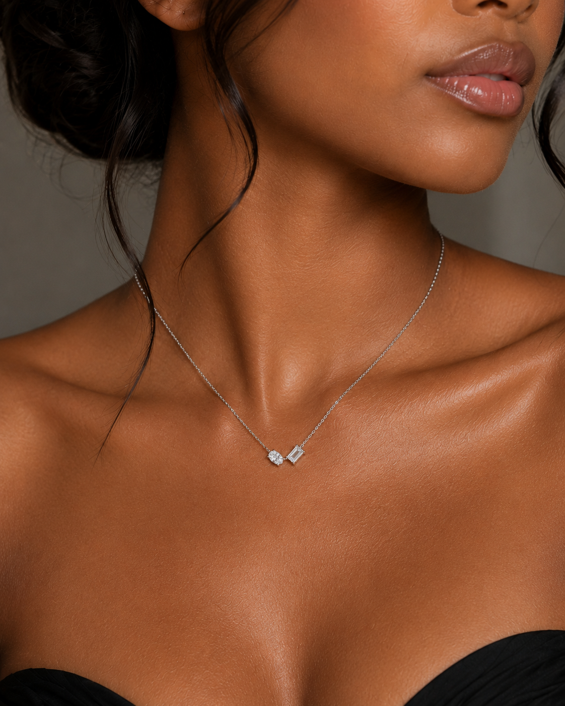 Baguette Collier Weissgold - 4O169