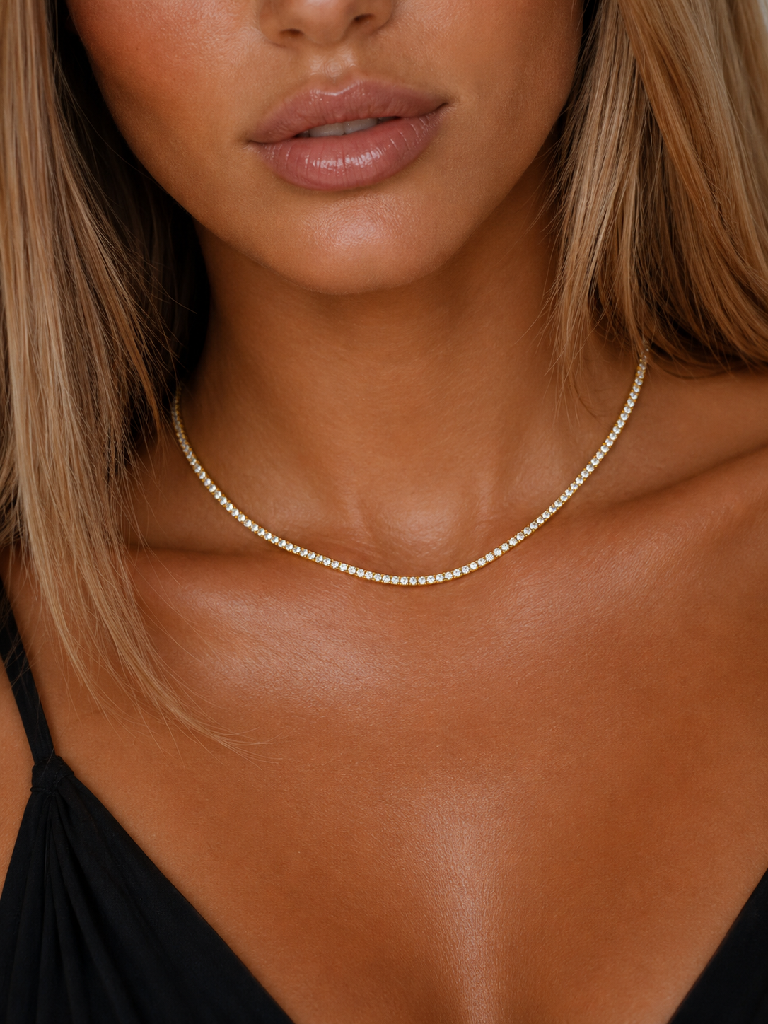Tenniscollier Weissgold - 4Q680