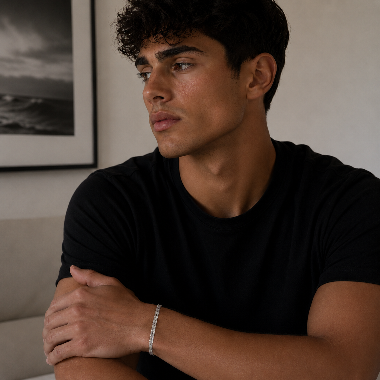 Tennisarmband 5G669 in Weißgold – Ansicht des Diamant-Armbands von NÓIR Diamonds
