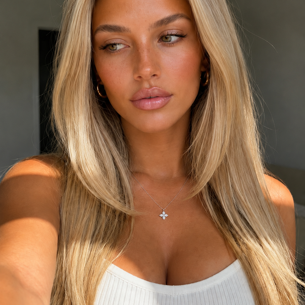 Modern Woman Collier 4M577 in Weißgold – Ansicht des Diamant-Colliers von NÓIR Diamonds