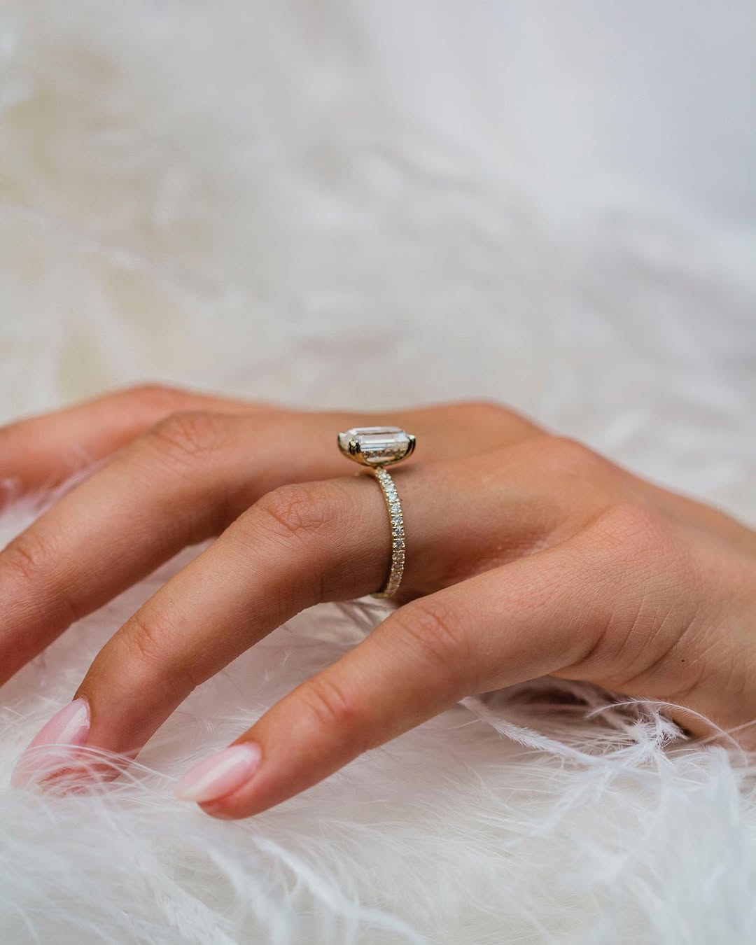 AMOUR (Emerald natürlicher Diamant Rosegold mit Pave)
