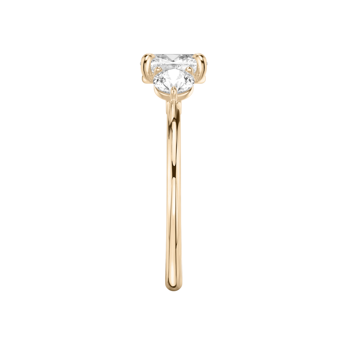 Verlobungsring TRILOGIE, Cushion Rosegold Lab-Grown-Diamant, Seitensteine Rund – Ansicht 4 | NÓIR Diamonds