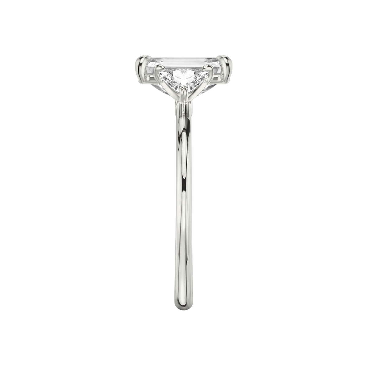 TRILOGIE (Emerald Platin natürliche Diamanten, Seitensteine Trillant)