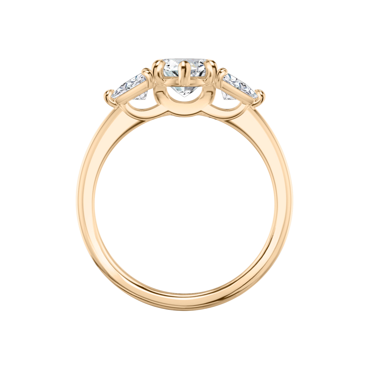 Verlobungsring TRILOGIE, Marquise Rosegold natürliche Diamanten, Seitensteine Trillant – Ansicht 3 | NÓIR Diamonds