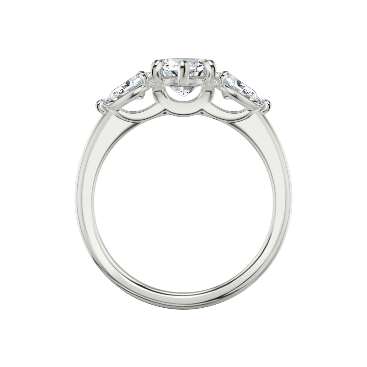 Verlobungsring TRILOGIE, Marquise Weissgold Lab-Grown-Diamant, Seitensteine Tropfen – Ansicht 3 | NÓIR Diamonds
