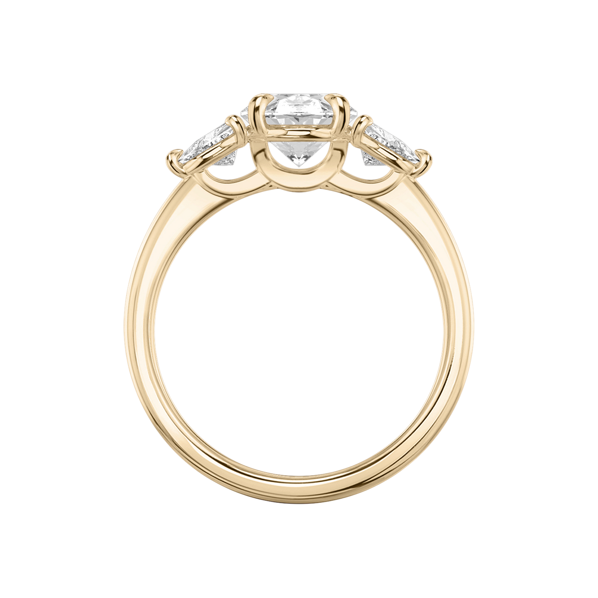 Verlobungsring TRILOGIE, Oval Rosegold Lab-Grown-Diamant, Seitensteine Trillant – Ansicht 3 | NÓIR Diamonds