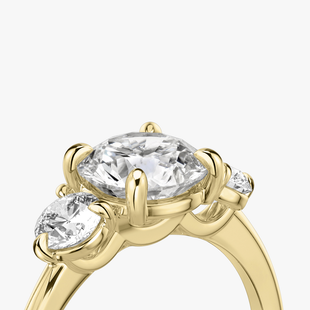 Verlobungsring TRILOGIE, Rund Gelbgold Lab-Grown-Diamant, Seitensteine Rund – Ansicht 5 | NÓIR Diamonds