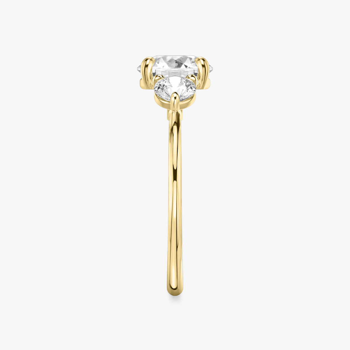 Verlobungsring TRILOGIE, Rund Gelbgold Lab-Grown-Diamant, Seitensteine Rund – Ansicht 4 | NÓIR Diamonds