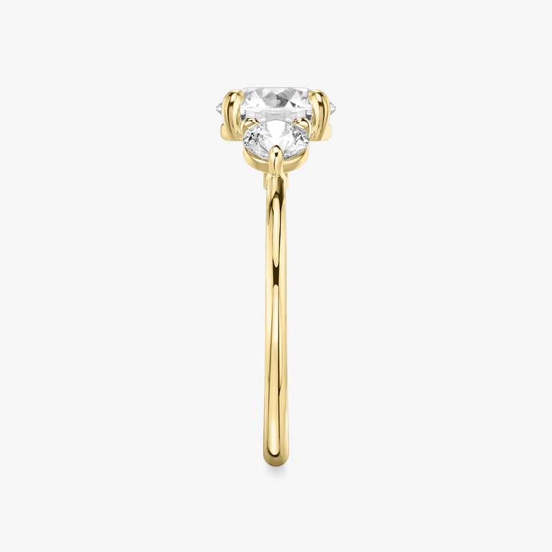 Verlobungsring TRILOGIE, Rund Gelbgold Lab-Grown-Diamant, Seitensteine Rund – Ansicht 4 | NÓIR Diamonds