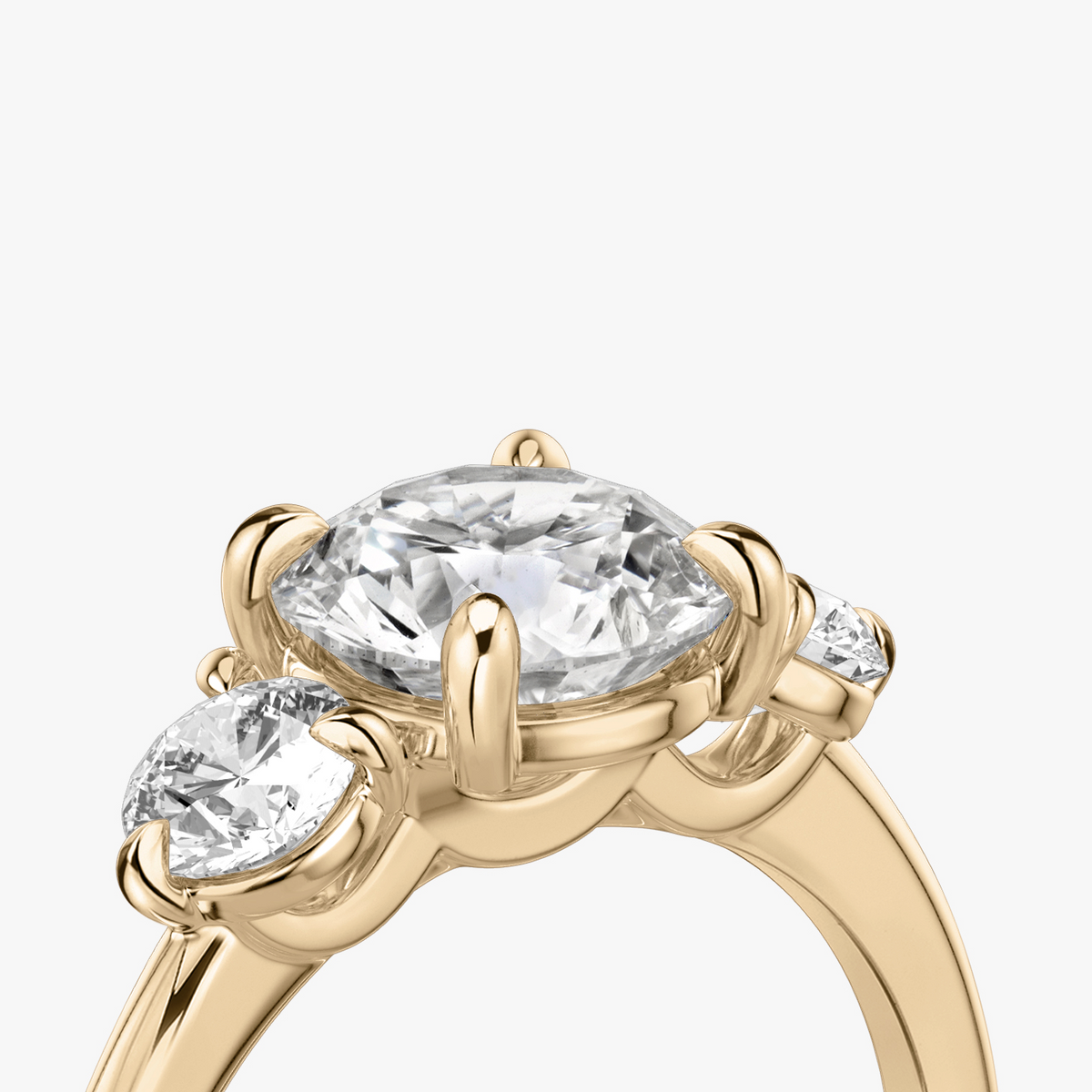 Verlobungsring TRILOGIE, Rund Rosegold Lab-Grown-Diamant, Seitensteine Rund – Ansicht 5 | NÓIR Diamonds