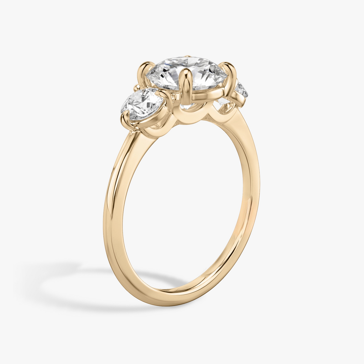 Verlobungsring TRILOGIE, Rund Rosegold Lab-Grown-Diamant, Seitensteine Rund – Ansicht 2 | NÓIR Diamonds