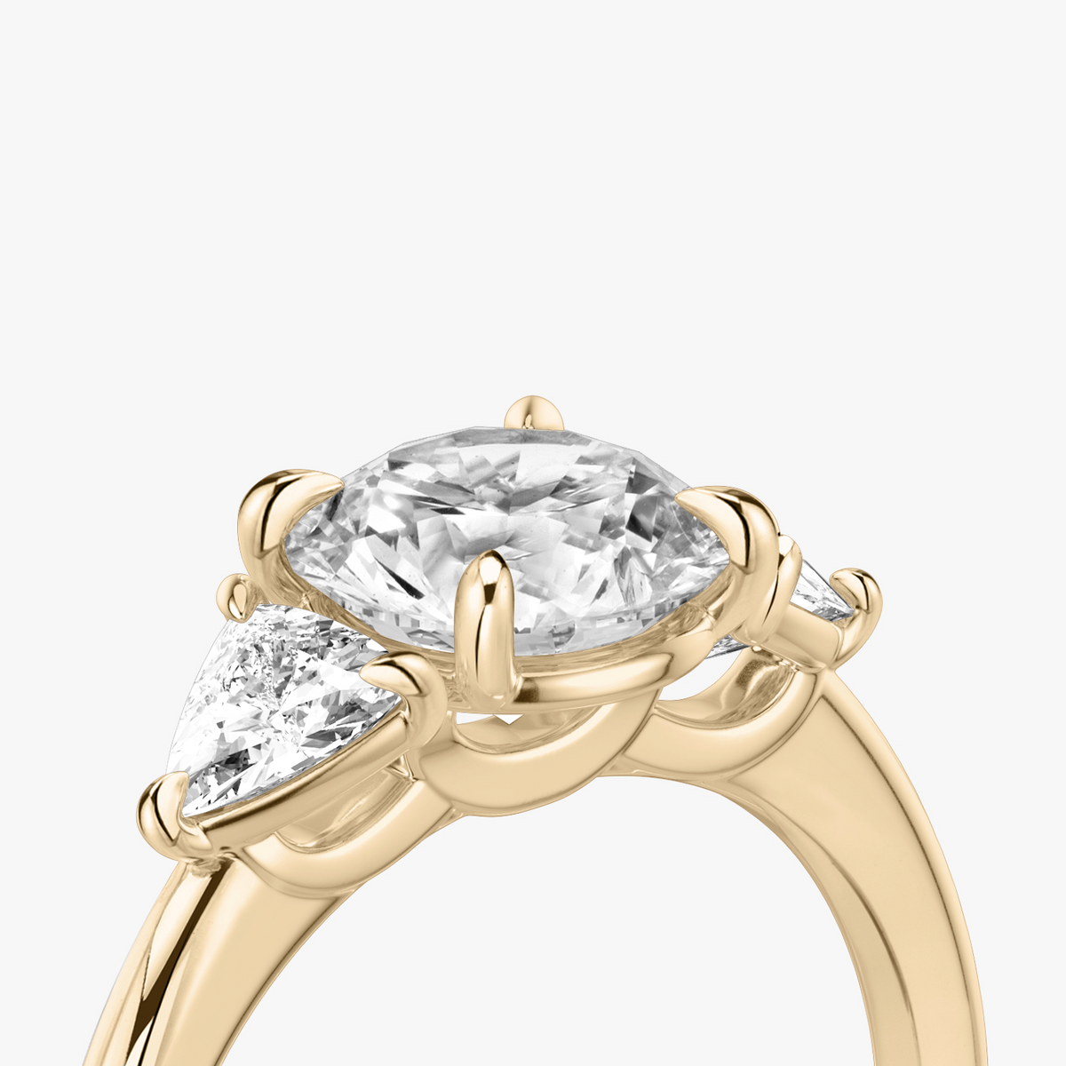 Verlobungsring TRILOGIE, Rund Rosegold Lab-Grown-Diamant, Seitensteine Trillant – Ansicht 5 | NÓIR Diamonds