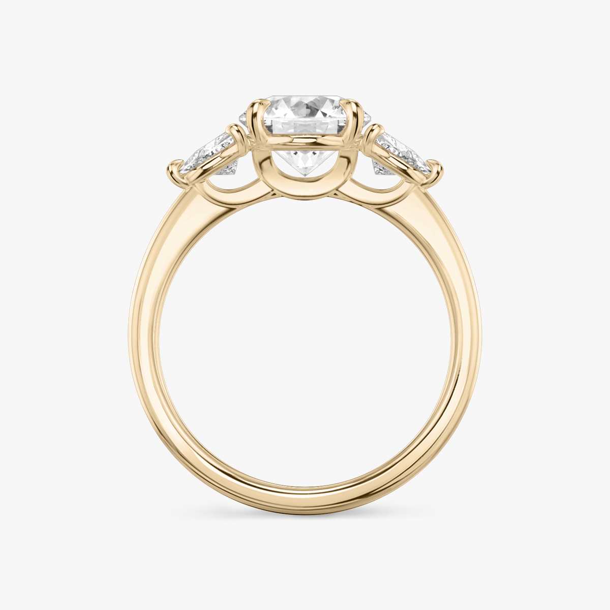 Verlobungsring TRILOGIE, Rund Rosegold Lab-Grown-Diamant, Seitensteine Trillant – Ansicht 3 | NÓIR Diamonds