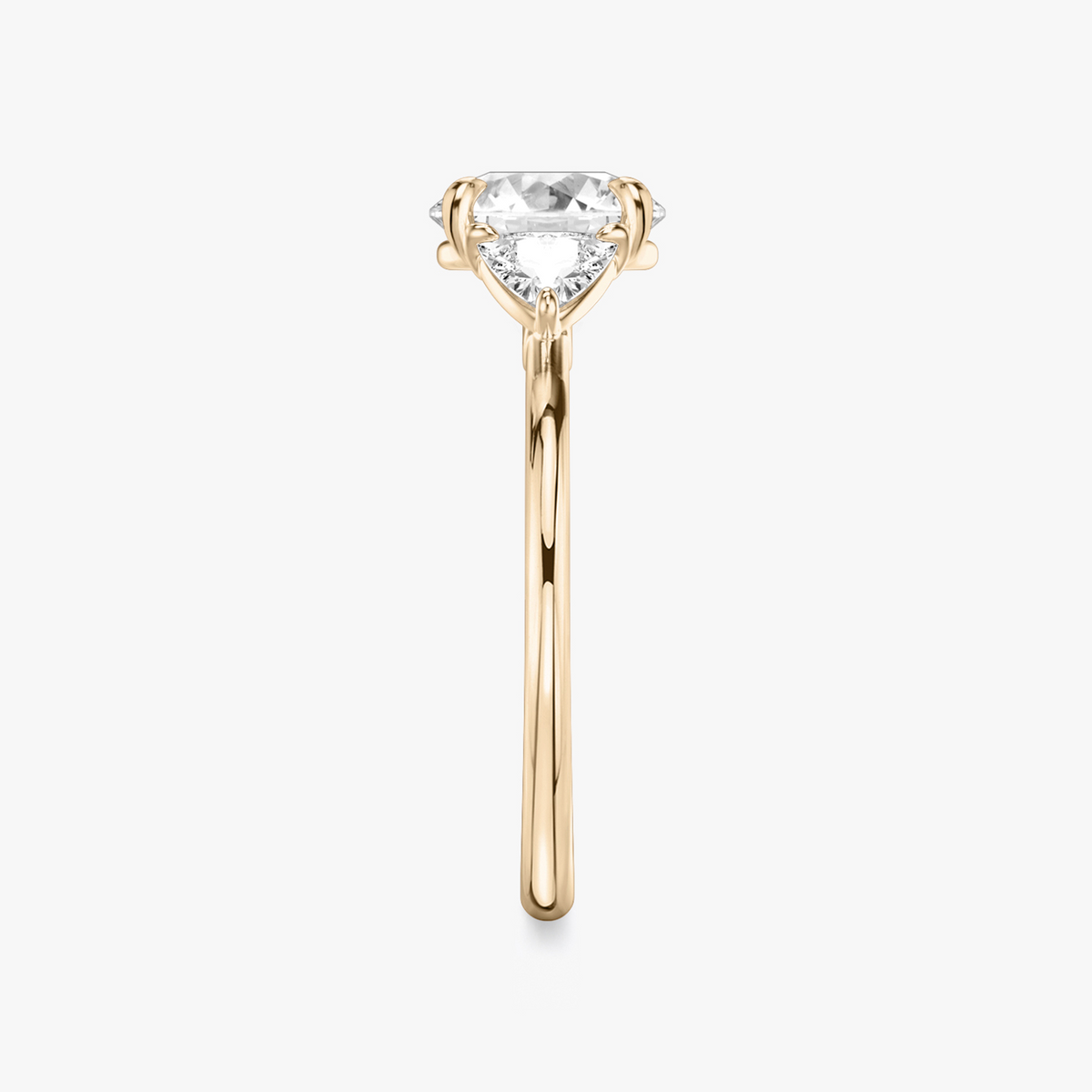 Verlobungsring TRILOGIE, Rund Rosegold Lab-Grown-Diamant, Seitensteine Trillant – Ansicht 4 | NÓIR Diamonds