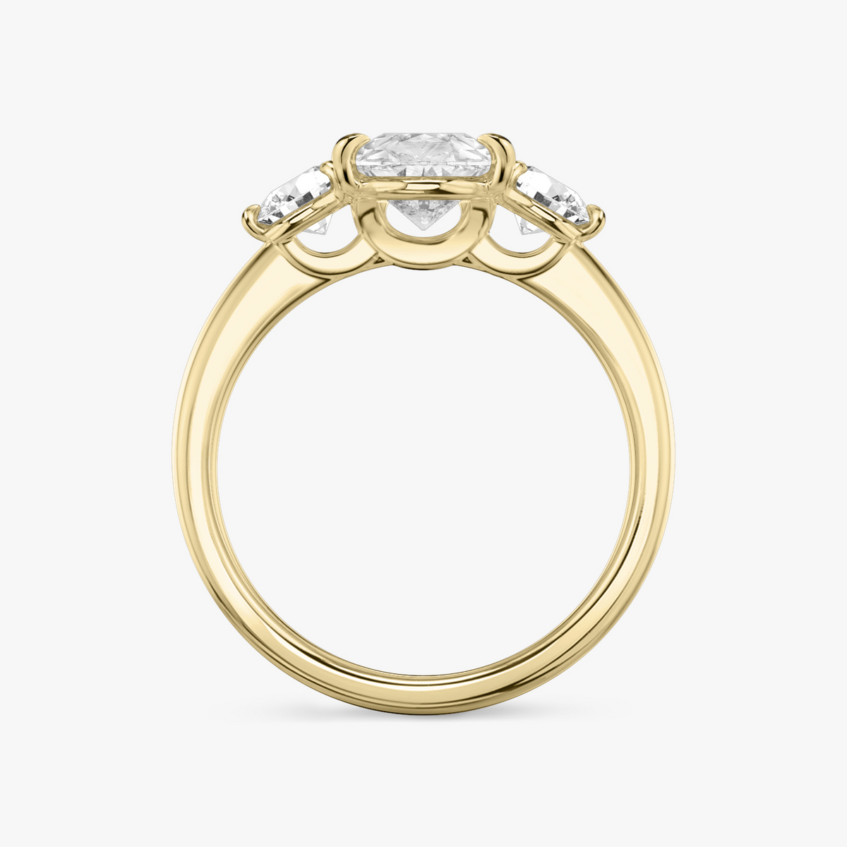 Verlobungsring TRILOGIE, Rund Gelbgold Lab-Grown-Diamant, Seitensteine Rund – Ansicht 3 | NÓIR Diamonds