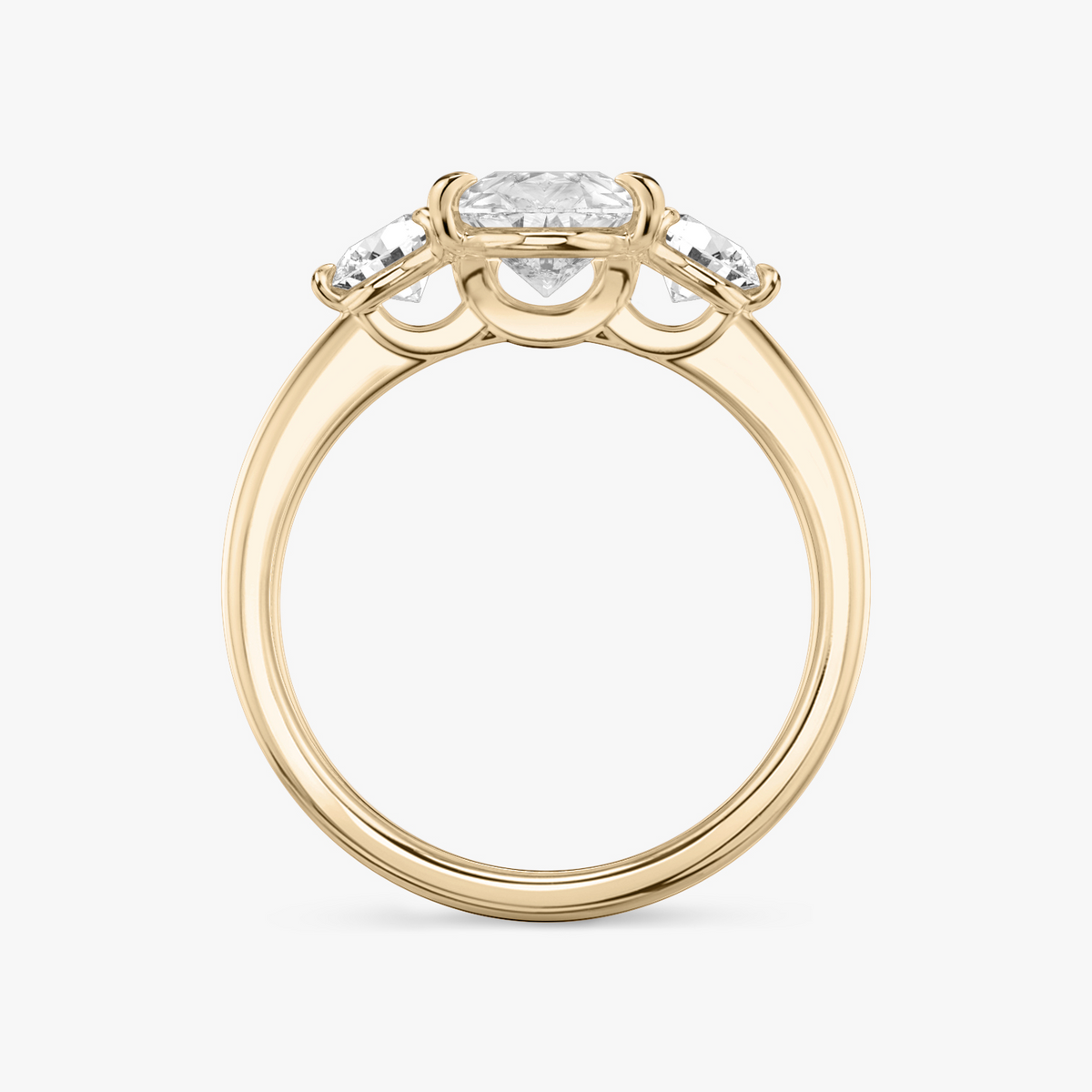 Verlobungsring TRILOGIE, Tropfen Rosegold Lab-Grown-Diamant, Seitensteine Rund – Ansicht 3 | NÓIR Diamonds