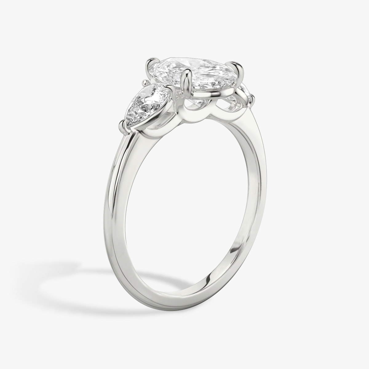 Verlobungsring TRILOGIE, Tropfen Weissgold Lab-Grown-Diamant, Seitensteine Tropfen – Ansicht 2 | NÓIR Diamonds